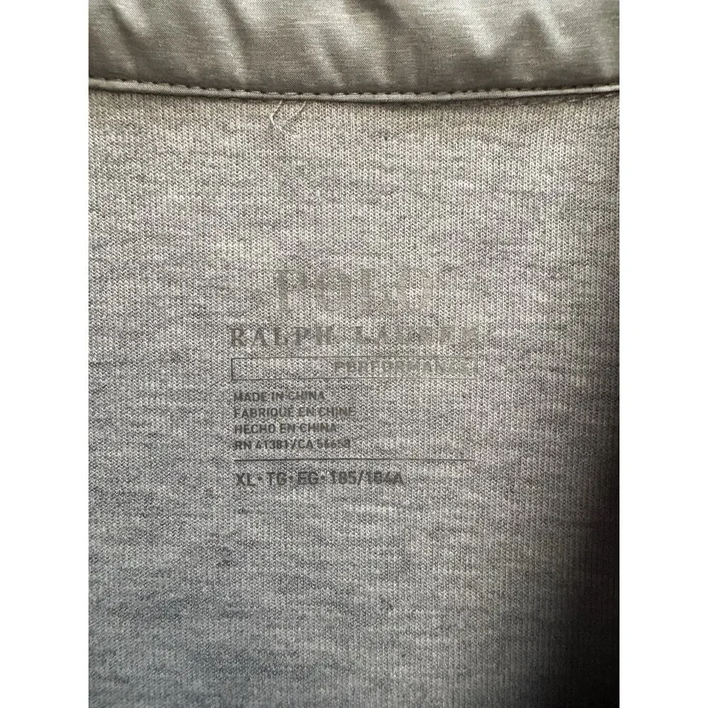 Polo Ralph Lauren Gray Down Puffer Vest Striped Trim XL